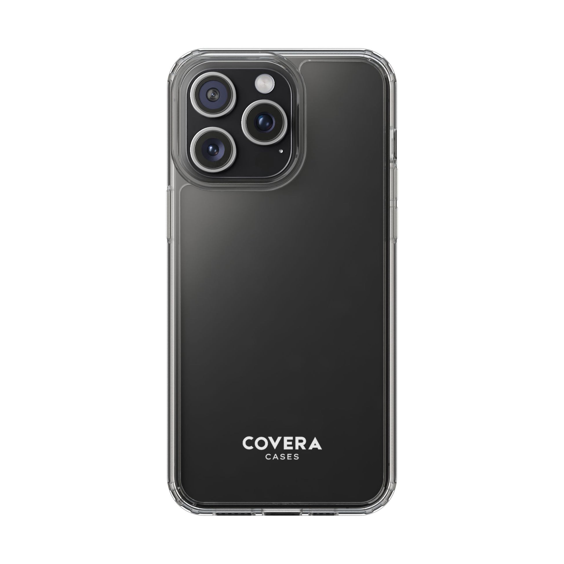 CLEAR CASE (White Text) - Covera Cases