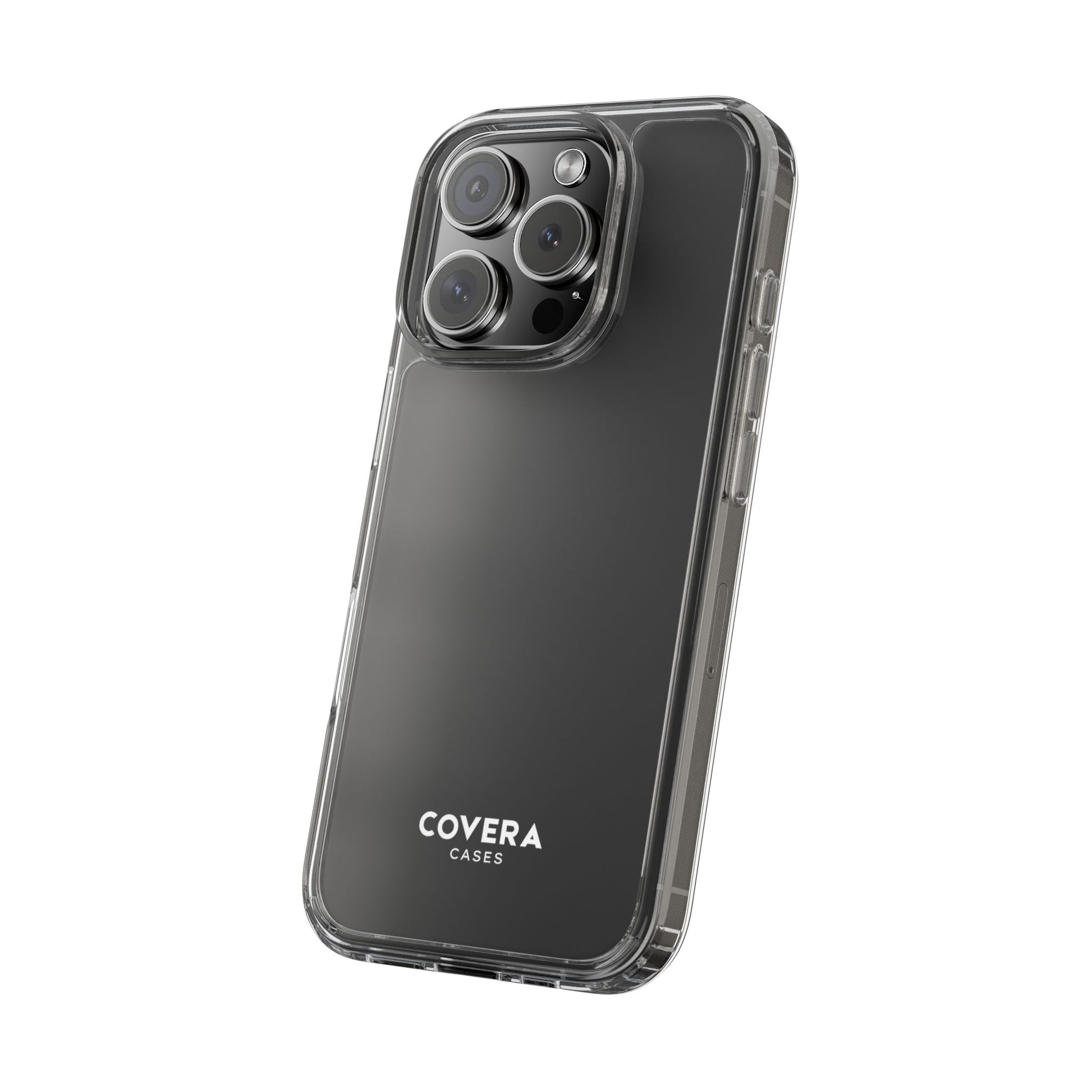 CLEAR CASE (White Text) - Covera Cases
