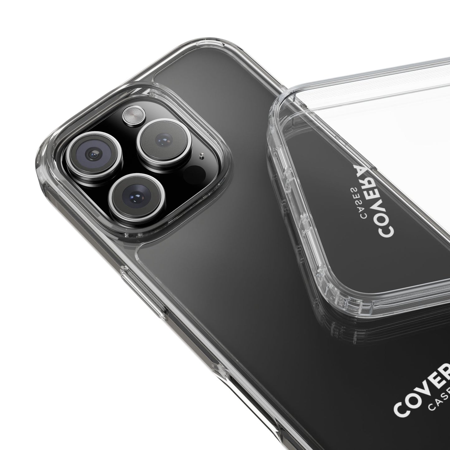 CLEAR CASE (White Text) - Covera Cases