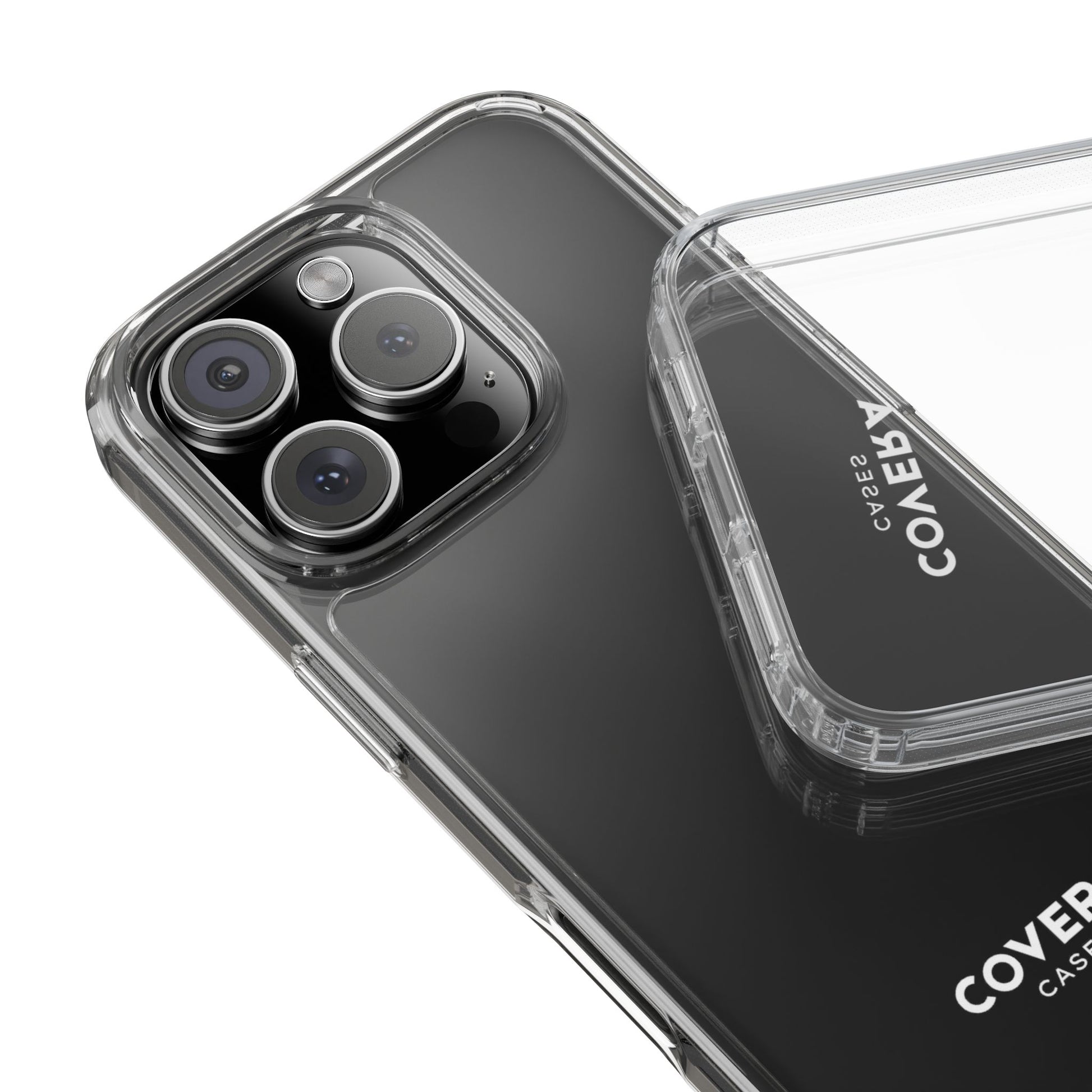 CLEAR CASE (White Text) - Covera Cases